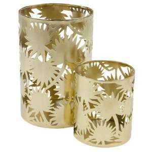 Portavelas de Metal Dorado Estilo Nórdico con Diseño Floral Abstracto, Elegante Linterna de Hierro para Velas de Té, Ideal para Navidad - Product Image 5