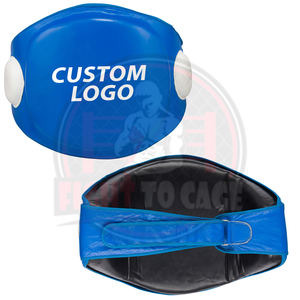 Protection abdominale en cuir de vachette véritable à absorption des chocs haute densité, support lombaire et bandages de poignet pour la boxe - Marque FIGHT CAGE GEARS - Product Image 3