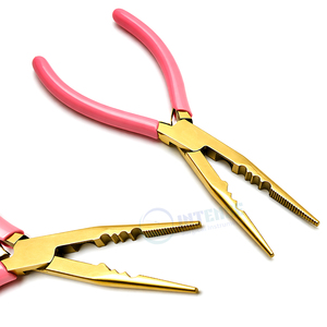 Kit d'outils pour extensions de cheveux nouées à la main, pince à micro-anneaux, acier inoxydable, étanche, avec étui en cuir pour usage professionnel - Product Image 6