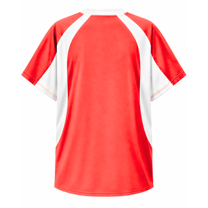 Camiseta raglán transpirable personalizada de la hermandad Delta Sigma Theta con logotipo bordado en la parte delantera, roja y blanca, informal, de manga corta para mujer - Product Image 4