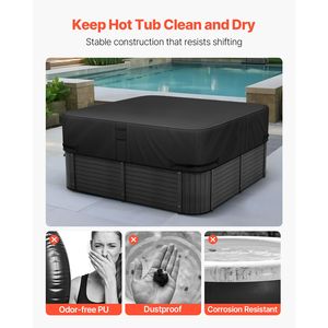 Copertura per Vasca Idromassaggio da Esterno 80 X 80 X 20 Pollici, Resistente alle Intemperie, Impermeabile, in Tessuto Oxford 600D, Protezione Prioritaria per la Sicurezza - Product Image 6
