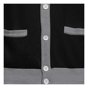 Cárdigan de Punto Unisex Personalizado con Cuello en V para Otoño e Invierno, Color Sólido, Botones al Frente, Estilo Escolar, Casual, Cálido, Suave y Cómodo - Product Image 3
