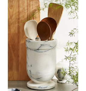 Portacubiertos de mármol más vendido con base pesada que garantiza estabilidad y almacenamiento organizado para utensilios de cocina diarios en el hogar. - Product Image 3