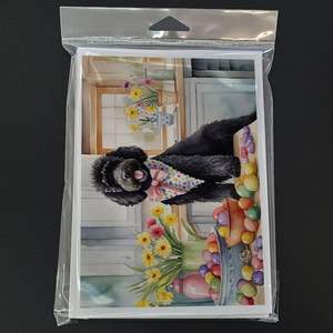 Whimsical Portuguese Water Dog Easter Decoraciones Pack 8 Tarjetas de notas A7 en blanco con sobres Tarjetas de felicitación de tamaño 5x7 - Product Image 3