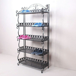 Étagère à chaussures en métal noir à 2 niveaux, design classique, autoportante, en acier, pour entrée et placard, au prix le plus bas - Product Image 5