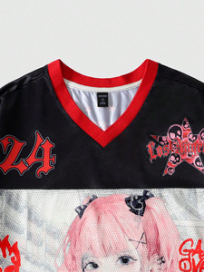 Camiseta de Fútbol Americano con Estampado por Sublimación de Alta Calidad, Logotipo Personalizado, Estampado Completo, Camiseta de Malla, Estilo Gótico Urbano, Talla Grande - Product Image 4