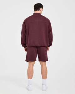 Sudadera con capucha para hombre, superventas, OEM, con logotipo personalizado, color Dusty Plum, con media cremallera y ribetes, mezcla de algodón transpirable, estilo chándal y streetwear. - Product Image 4