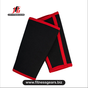 Genouillère en néoprène noir avec bordure rouge, à enfiler, compression, soutien, respirante, protection universelle unisexe toutes saisons - Product Image 4