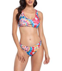 Ensemble bikini 2 pièces sexy pour femmes, logo personnalisé OEM, maillot de bain de haute qualité avec bretelles réglables, rembourrage amovible et design imprimé - Product Image 4