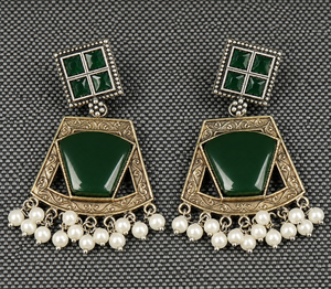 Fabricante Directo de Fábrica, Pendientes Colgantes de Plata Oxidada Estilo Bohemio, Joyería para Mujer, Proveedor al por Mayor - Product Image 1