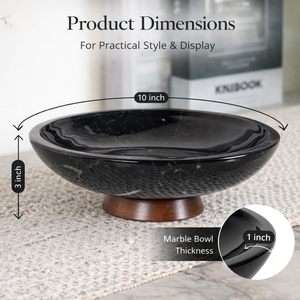 Elegant Premium Modern Marble Black <b>Decorative</b> Storage Bowl for <b>Kitchen</b> Dining Table Multi-Functional for Diwali Ramadan - Product Image 2