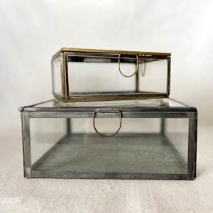 Glass Jewelry Box with Gold <b>Frame</b> Stackable Storage Organizer for Necklaces and Accessories - Product Image 4