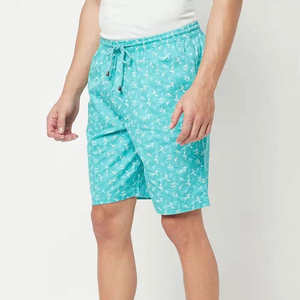 Pantalones Cortos Casuales Estampados Verde Menta para Hombre, 100% Poliéster, con Cordón, Estilo Urbano, Secado Rápido, Transpirables, para Uso Diario - Product Image 3