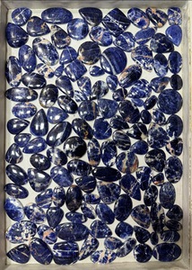 อัญมณีโซดาไลต์ธรรมชาติอัญมณีหลวม Cabochon เครื่องประดับทำด้วยมือคุณภาพสูงหิน trimurti อัญมณีราจา - Product Image 4