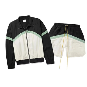 <b>Wind</b> <b>Breaker</b> Sets Windproof Men Polyester Nylon Windbreaker Short Tracksuit Zipper Jackets and Shorts Two Piece Set - Product Image 6