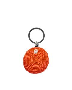 Porte-clés rond perlé avec visage souriant, anneau en toile tissé en acrylique, style classique, léger, durable et simple - Product Image 6