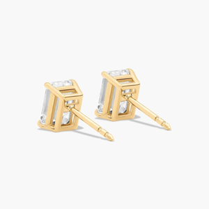 Elegant Emerald Cut Moissanite 925 <b>Silver</b> <b>Stud</b> Earrings With Rectangular Brilliant Stones In Setting For Women Luxury Jewelry - Product Image 6