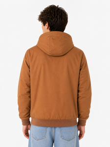 Mens Premium Brown Hooded <b>Jacket</b> Winter Warm Zipper Hoodie Casual Outerwear Soft Inner <b>Fleece</b> <b>Lining</b> Comfortable Stylish Design - Product Image 3