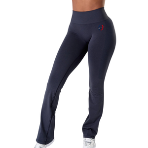 Pantalon long évasé ultra taille haute bleu marine pour femme, extensible, pour le sport, le fitness, le yoga, l'entraînement, vêtements de sport flexibles - Product Image 3