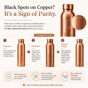 Custom Logo Multi Finish Pure Copper Water <b>Bottle</b> Set Hammered Plain Honeycomb Embossed <b>Flask</b> Wholesale - Product Image 5