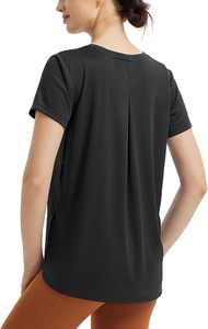 Performance Running Top Quick Dry Athletic Womens T Shirt Moisture Wicking Lightweight <b>Mesh</b> Breathable Gym Workout Apparel - Product Image 3