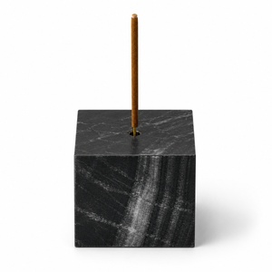 Quemador de incienso moderno de mármol negro, cubo para varillas de incienso, elegante soporte de piedra para mesa, accesorio de decoración para el hogar, tamaño y aspecto personalizables. - Product Image 1