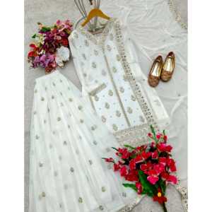 Hermosa Ropa Tradicional China, Top-Sarara y Elegante Dupatta para Fiestas - Product Image 1