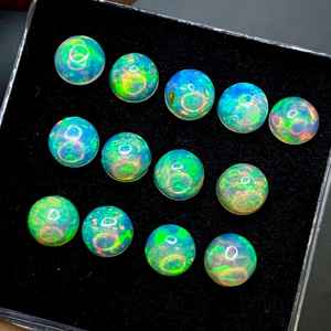 Lot de cabochons d'opale éthiopienne multi-feu, pierres précieuses rondes de 4 mm, 5 mm, 6 mm, 7 mm, 8 mm, 9 mm pour la fabrication de bijoux - Product Image 6