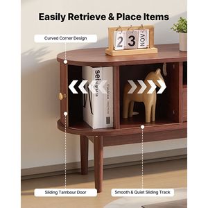 Meuble TV de style Mid-Century Modern, centre de divertissement pour téléviseurs jusqu'à 58 pouces, capacité de charge de 350 lb, console multimédia avec tiroirs - Product Image 3