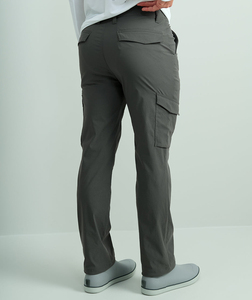 <b>Men's</b> <b>Grey</b> Solid <b>Cargo</b> Pants Outdoor Long Fishing Trousers with Multi Pocket Velcro Flap - Product Image 6