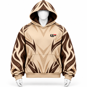 Sweat à capuche pour homme élégant avec motifs géométriques audacieux, silhouette décontractée et apparence urbaine distinctive. - Product Image 1