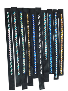 NIDA OERSEAS Bridon de dressage pour cheval avec frontale en U ornée de cristaux thermocollés, en cuir noir, équipement équestre, frontales de cheval - Product Image 3