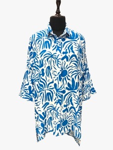 Gemini Said Robe Foulard Dynamique Mini en Coton Vintage à Imprimé Tropical Vibrant, Style Cami Asymétrique, Kaftan de Plage et de Resort pour l'Été - Product Image 5