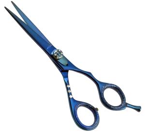 Ciseaux de salon professionnels tranchants de 5.5 à 6.0 pouces Ciseaux de coiffure enduits de plasma bleu en acier inoxydable pour coiffeurs stylistes - Product Image 1