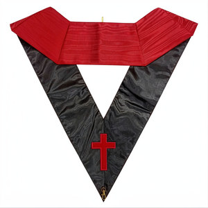AASR 18TH DEGREE KNIGHT ROSE CROIX MASONIC REGALIA OFFICER'S HAND EMBROIDERED <b>COLLAR</b> SCOTTISH RITE REGALIA FREEMASON <b>COLLAR</b> - Product Image 2
