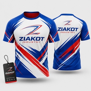 เสื้อยืด ZIAKOT รุ่นใหม่ ออกแบบใหม่สำหรับผู้ชาย สีขาว-แดง แบบสั่งทำพิเศษเพื่อการเล่นกีฬา - Product Image 1