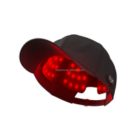 Casque de luminothérapie rouge OEM ODM, portable, sans fil, rechargeable, pour le bien-être du cuir chevelu, usage domestique, design élégant, noir