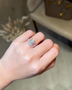 4.5 Carat Elongated Radiant Cut Lab Grown Diamond Engagement Anniversary <b>Ring</b> for Women | Hidden Halo <b>Solitaire</b> Wedding <b>Ring</b> - Product Image 4