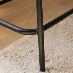 Vandana Vertex Lyra <b>bench</b> in brown leather and black <b>metal</b> - Product Image 4