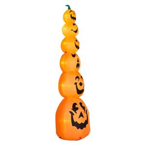 9FT <b>Halloween</b> Outdoor Holiday Yard Decorations <b>Inflatable</b> Stacked Pumpkins with LED Lights Blow 6 Pumpkins <b>Inflatable</b> Par - Product Image 3