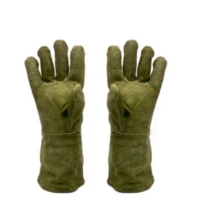 Gants de travail robustes en cuir de vachette résistant à la chaleur et au feu, gants de soudure en cuir, gants de sécurité industrielle - Product Image 2