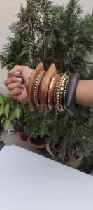 Juego de Brazaletes de Madera Natural Hechos a Mano para Mujer, Joyería Étnica Tradicional, Ecológica, Ligera, Accesorios de Moda - Product Image 2