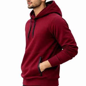 Sudadera con Capucha Lisa para Hombre, Informal, de Forro Polar, con Bolsillo Tipo Canguro, para Invierno, Gruesa, 360 g, 100% Algodón, Talla Grande - Product Image 4