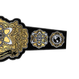 Cinturón de Campeonato Atómico Personalizable de Alta Calidad en Negro y Dorado, Cinturón Deportivo Personalizado, Edición de Coleccionista - Product Image 4