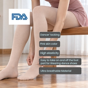 Medias de Ballet Profesionales, Fábrica de Taiwán, ISO13485, CE, FDA, Nailon Ultrafino, Transpirable, Absorbente de Sudor, Compresión Graduada - Product Image 4