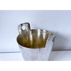 Durable Metal <b>Ice</b> Bucket With Double Wall Hammered Design Insulation Keeps <b>Ice</b> Solid Longer Perfect For Bars Restaurants & Home - Product Image 4