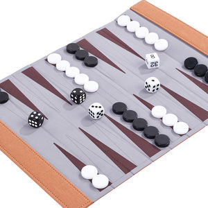 Nuevo Diseño en Stock, Backgammon de Viaje Plegable y Portátil, Hecho a Mano con Tela y Cuero de Primera Calidad, Duradero y Ecológico - Product Image 3