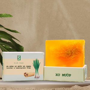 Savon Solide Exfoliant et Hydratant Artisanal Écologique au Luffa et à la Citronnelle, Parfum Frais pour le Soin Quotidien du Corps - Product Image 1