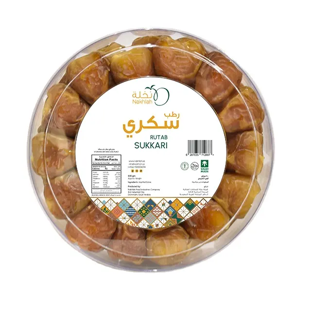 Fresh Sukkari Rutab Dates in 500g Dates Crystal Box Saudi Arabia Sokkary Rotab