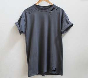 Men's O-Neck Short Sleeve Regular Fit Casual <b>Shirt</b> Knitted 100% Polyester Quick Dry & Eco-Friendly (Black Charcoal White) - Product Image 4